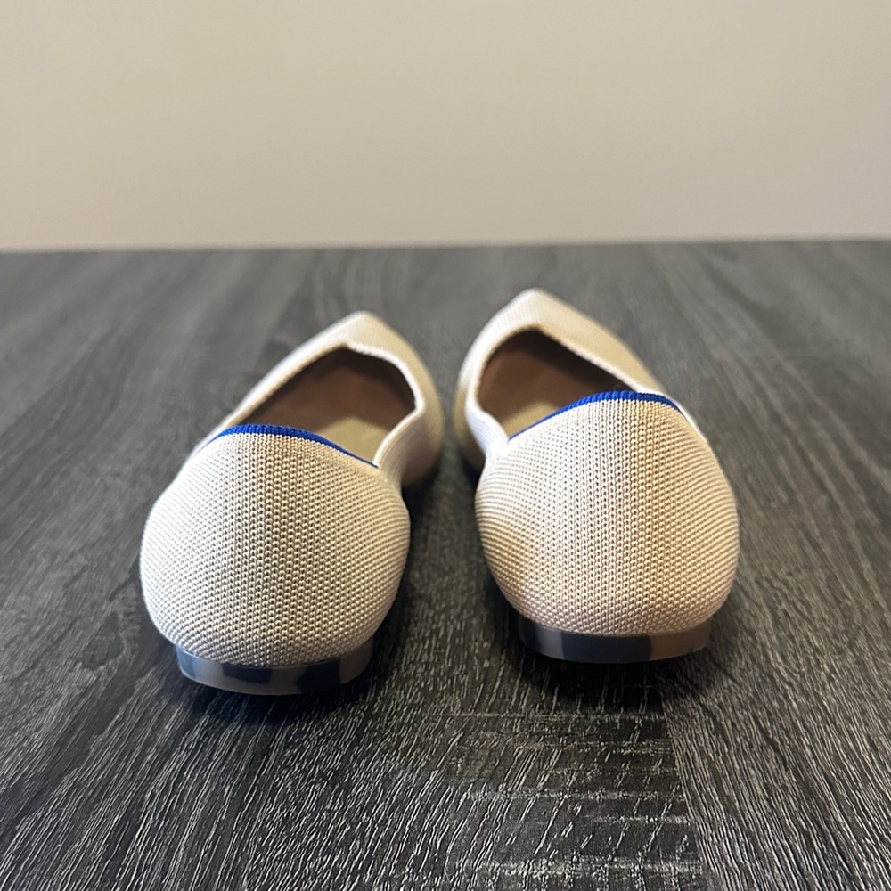 Rothy's Beige and Blue Pointed Toe Flats - Picture 4 of 8